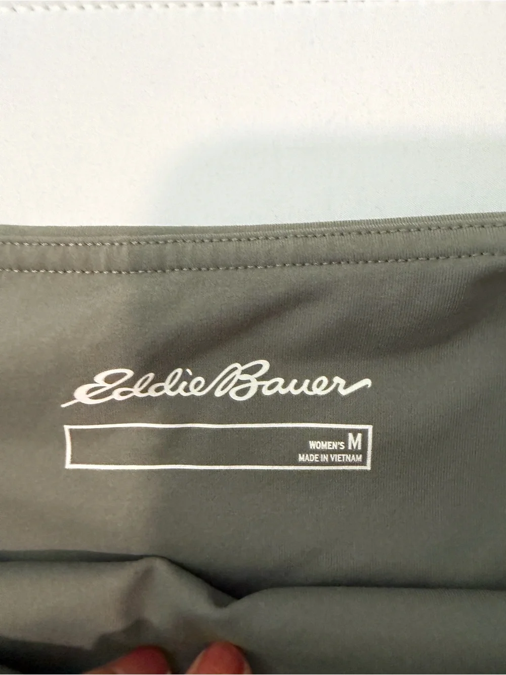 Eddie Bauer Stretch Capri Leggings Gray Elastic Waist Pockets Women's M